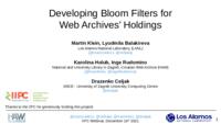 Developing Bloom Filters for Web Archives’ Holdings