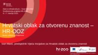 Hrvatski oblak za otvorenu znanost – HR-OOZ : stanje i planovi za budućnost