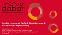 Quality concept of DABAR (Digital Academic Archives and Repositories)