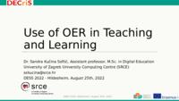 Use of OER in Teaching and Learning