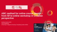ABC method for online course design – from f2f to online workshop in Croatian perspective