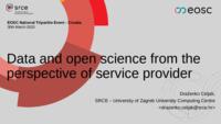 prikaz prve stranice dokumenta Data and open science from the perspective of service provider