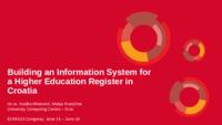 prikaz prve stranice dokumenta Building an Information System for a Higher Education Register in Croatia