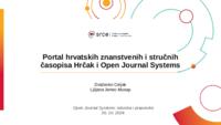 prikaz prve stranice dokumenta Portal hrvatskih znanstvenih i stručnih časopisa Hrčak i Open Journal Systems