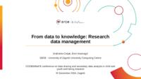 prikaz prve stranice dokumenta From data to knowledge: Research data management